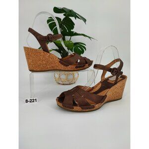 Clarks Women's Artisan Alameda Brown Platform Sandals Size 8.5M US